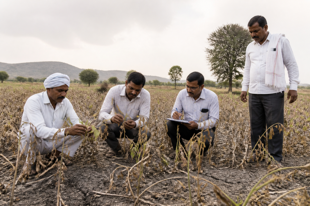 Nashik crop damage assessment underway in a drought-hit farm area