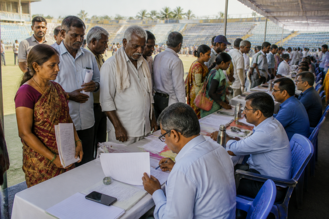 Prajaseva campaign grievance camp in Piriyapatna with residents meeting Karnataka officials