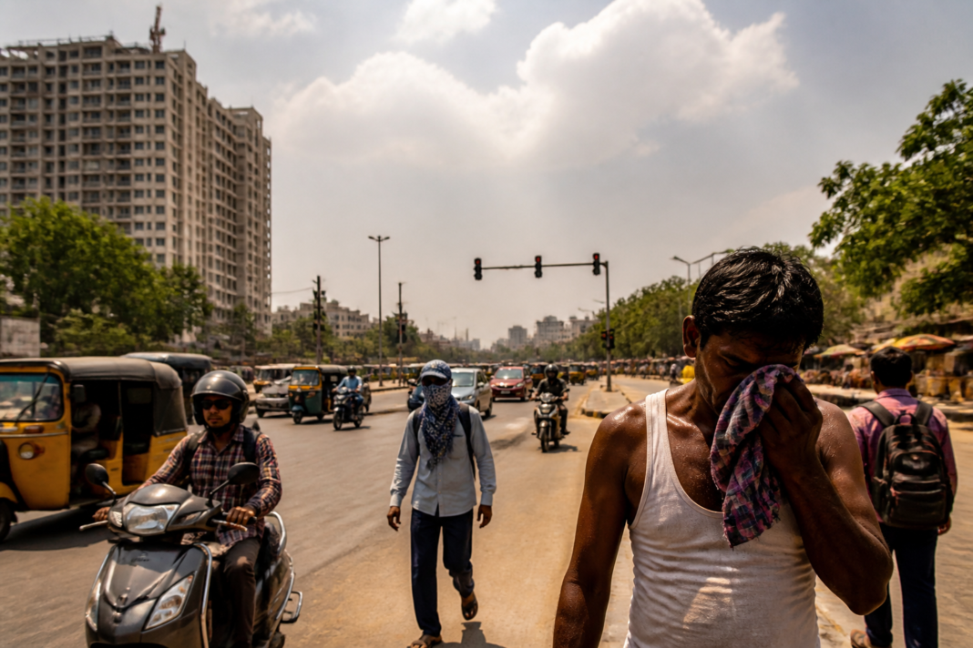 Hyderabad weather remains hot under a bright sky as the city waits for rain.
