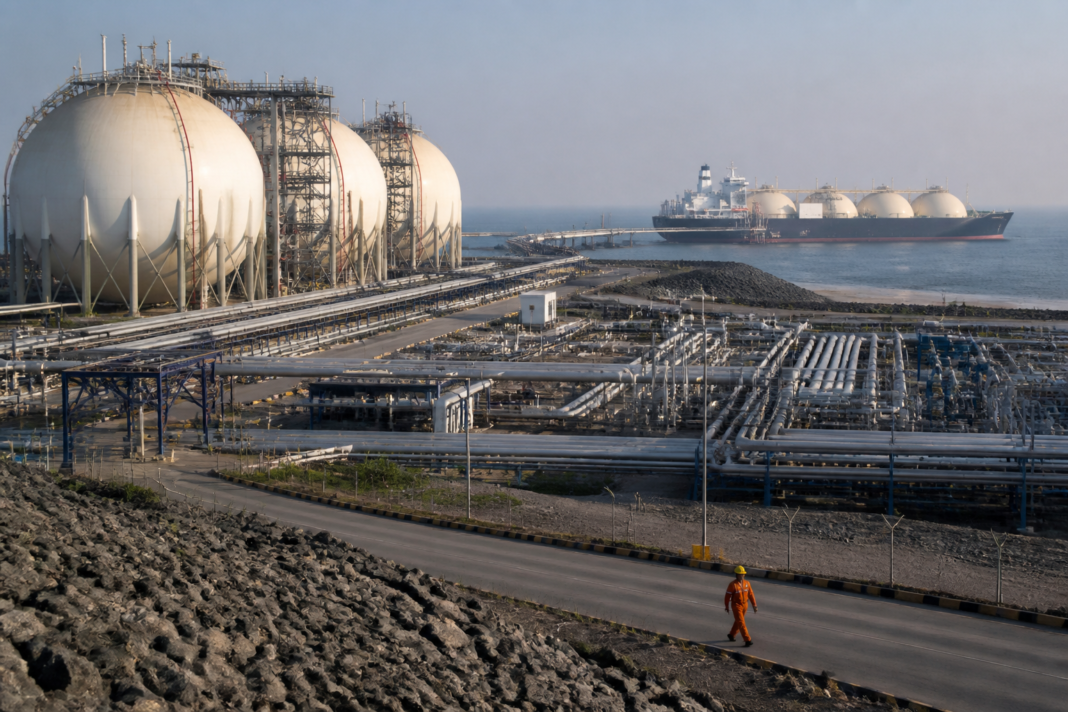 Petronet LNG Dahej terminal, a key LNG import and regasification facility in India