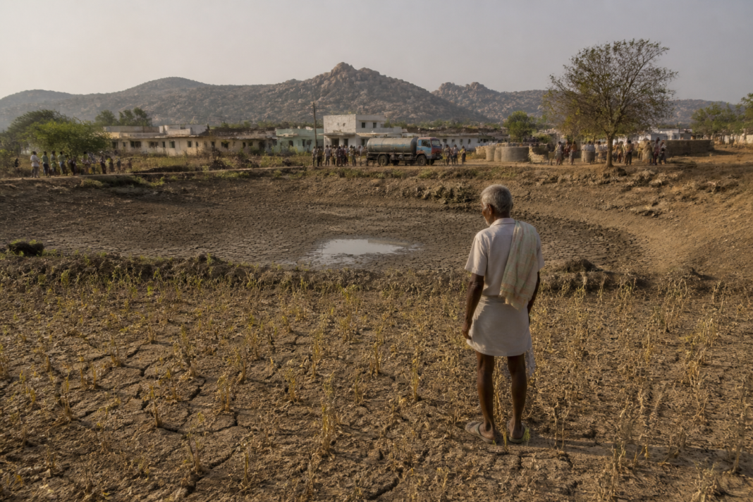 Karnataka drought relief assessment amid dry farmland and water stress in rural Karnataka