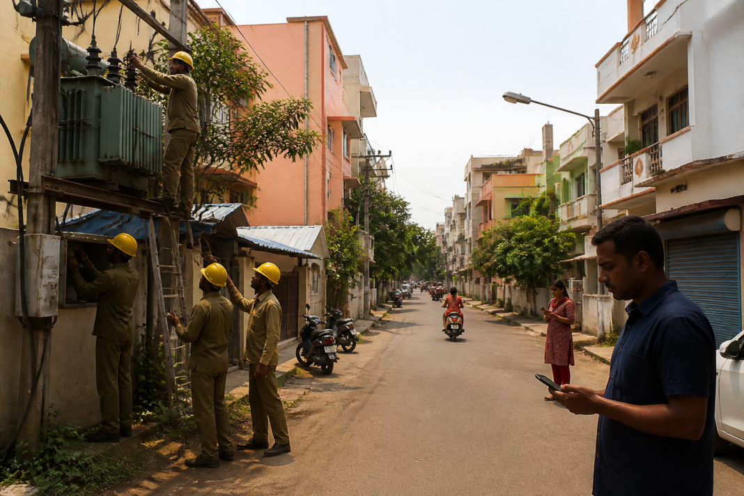Chennai power shutdown notice affecting residential neighbourhoods during scheduled maintenance.