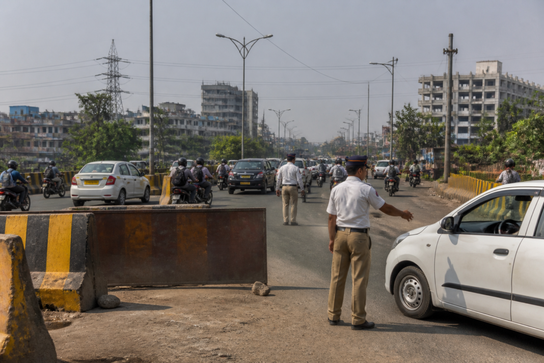 Shilphata MIDC pipeline repair route closed to traffic in Thane