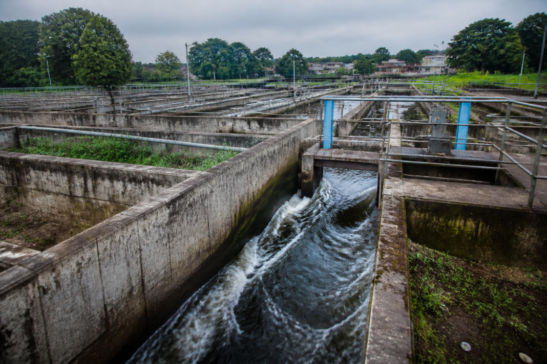 Chandigarh STP pollution monitoring at a sewage treatment plant outlet and wastewater channel.