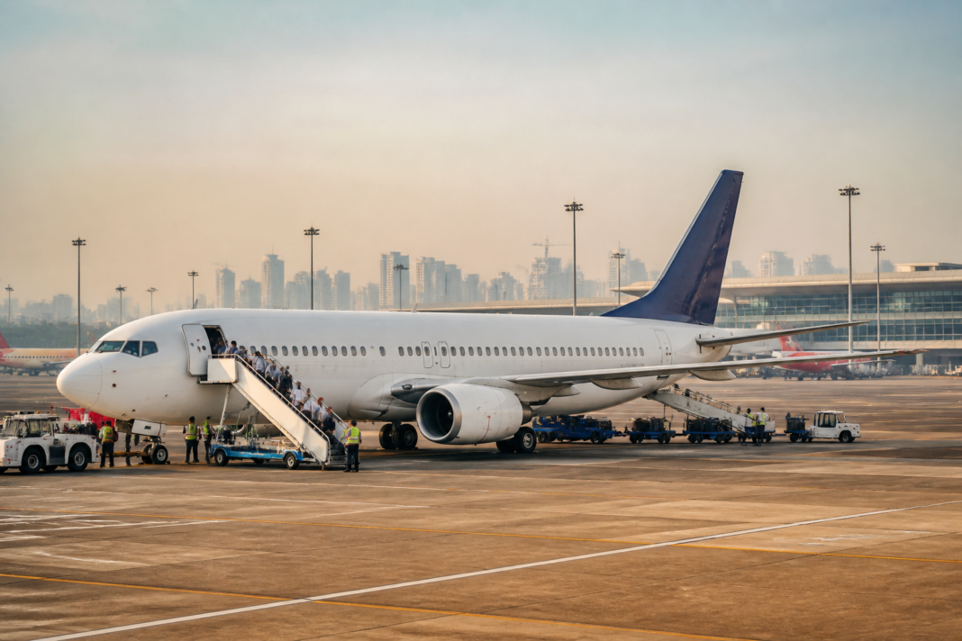 Flyadeal aircraft representing new Mumbai-Riyadh flights and expanded air connectivity.