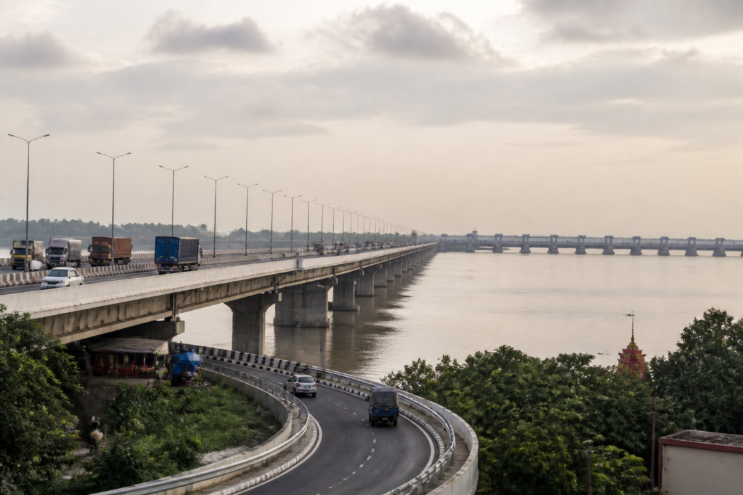 New Farakka Bridge over the Ganga, built to improve road connectivity between south and north Bengal.