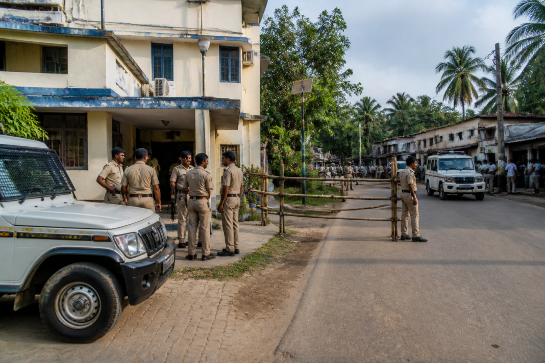 Nandigram police station ahead of the West Bengal Assembly bypoll