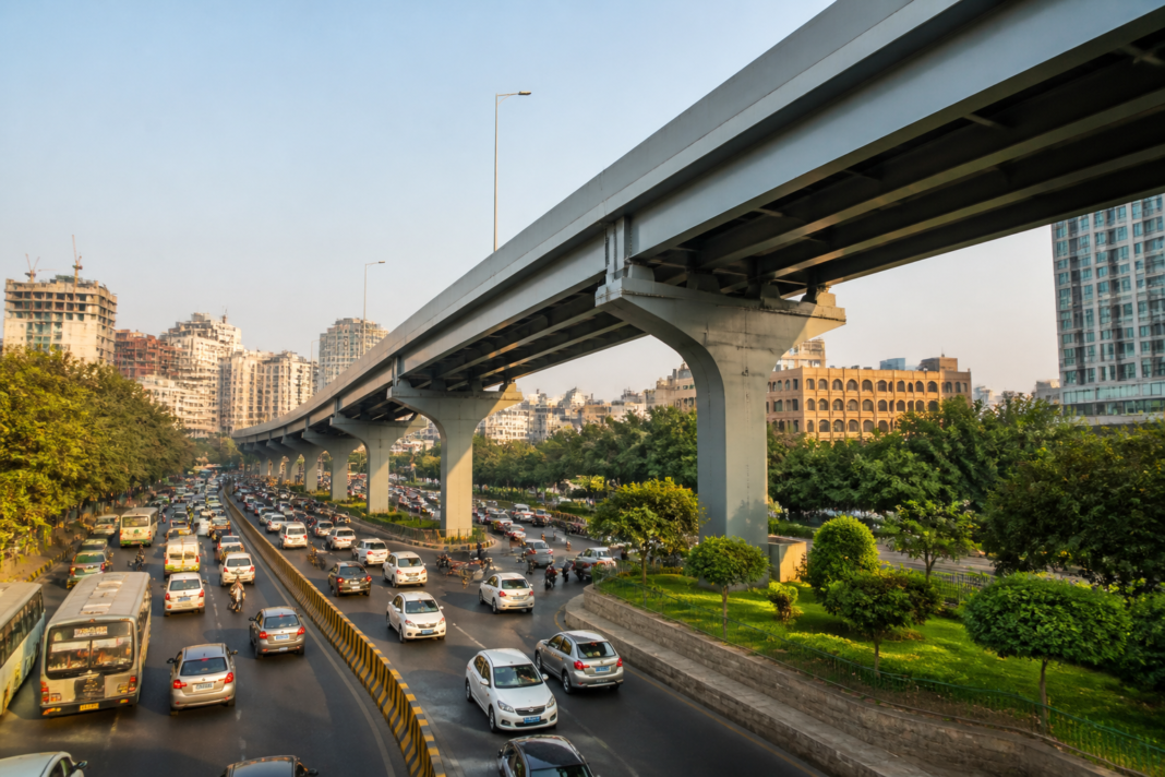 Hyderabad elevated corridor alignment near Jubilee Hills and KBR Park traffic junctions