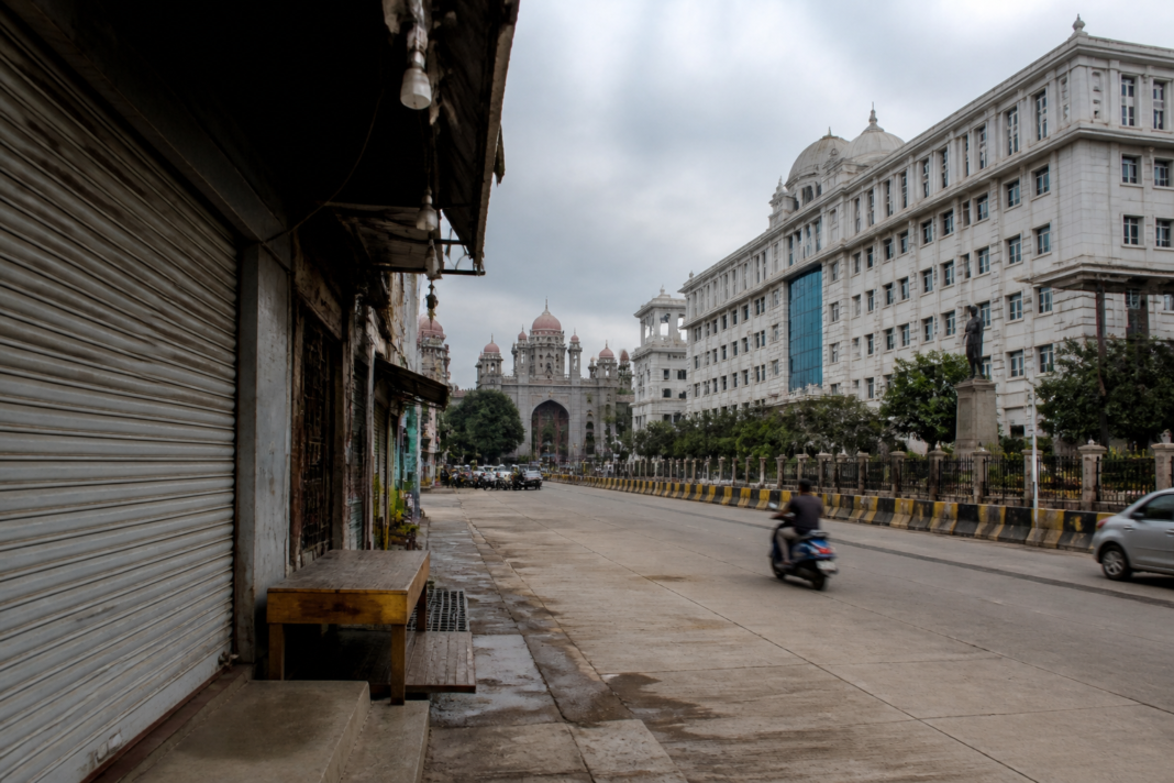 GHMC meat shop closure case outside the Telangana High Court in Hyderabad