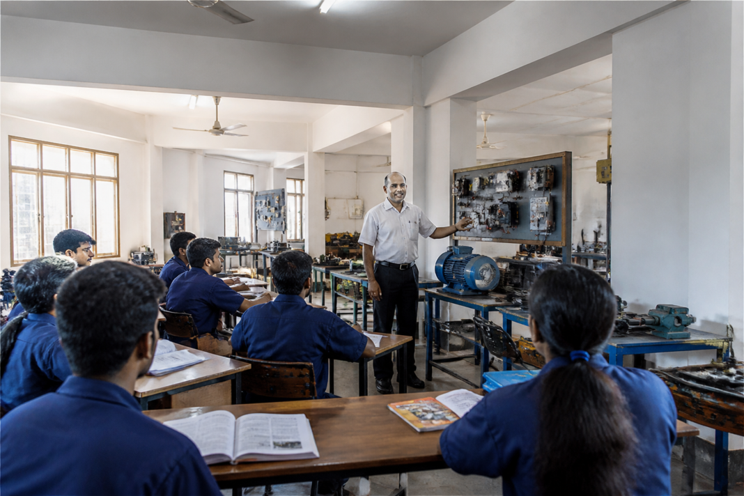 Mapusa ITI students and instructors during vocational training in Goa