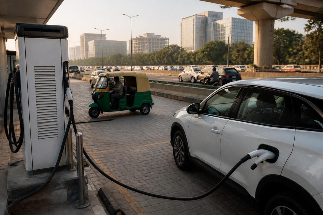 Gurugram EV charging stations planned near a busy highway in Delhi NCR