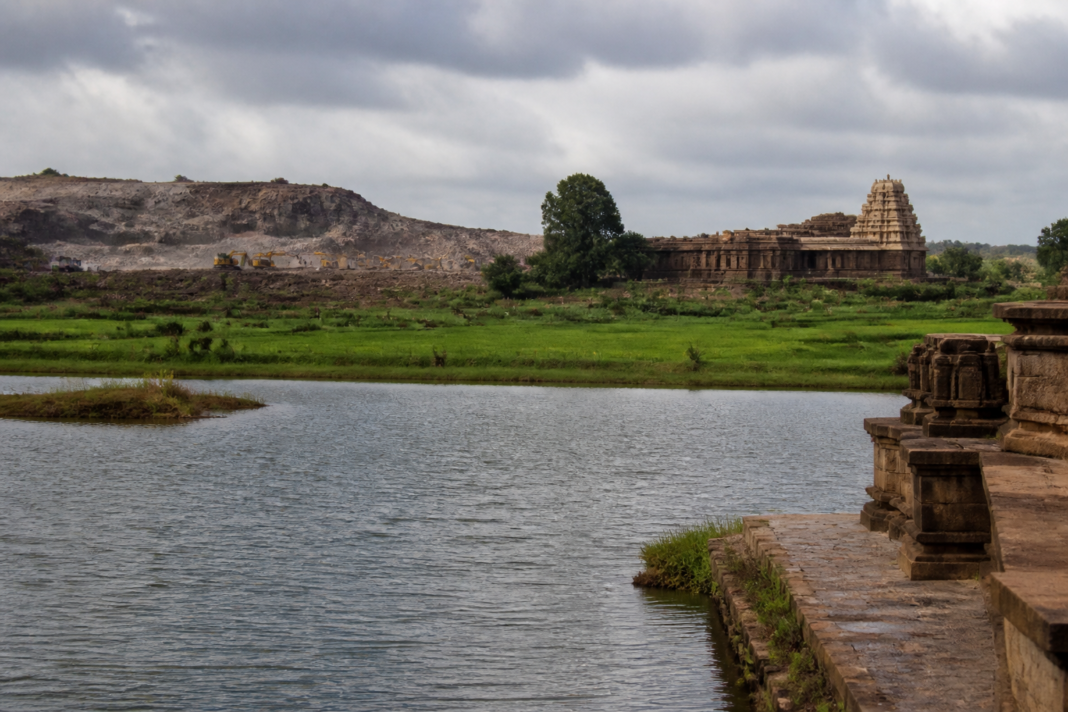 Venkatapur open-cast coal mine near the Ramappa Temple heritage landscape in Telangana