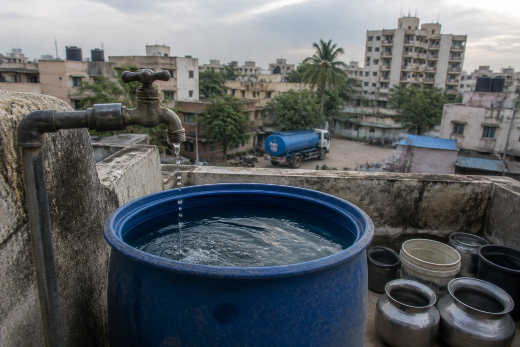 Pune water cuts and a household tap representing the city’s water supply concerns
