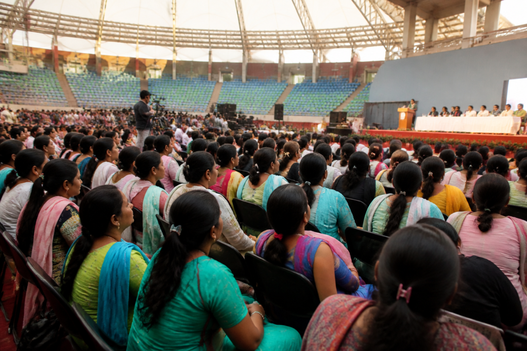 Delhi ASHA workers at a public health conference after the allowance was increased to Rs 6,000