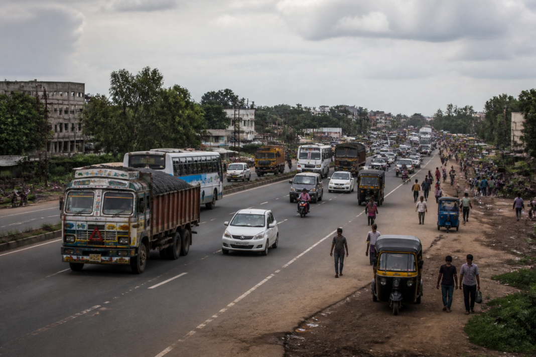 NH-55 six-laning proposal covering a busy highway near Sambalpur, Odisha