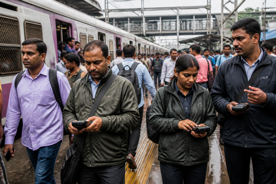 Mumbai Central ticket-checking jackets designed for railway staff during crowded enforcement drives