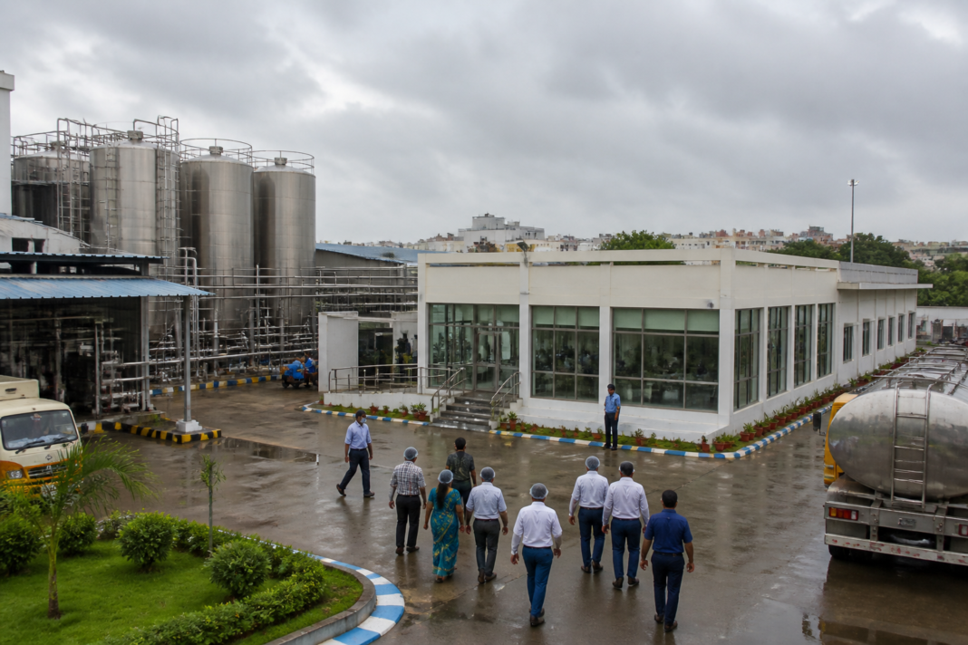 Aavin milk dairy in Madhavaram inspected during complaints of an Aavin milk shortage in Chennai.