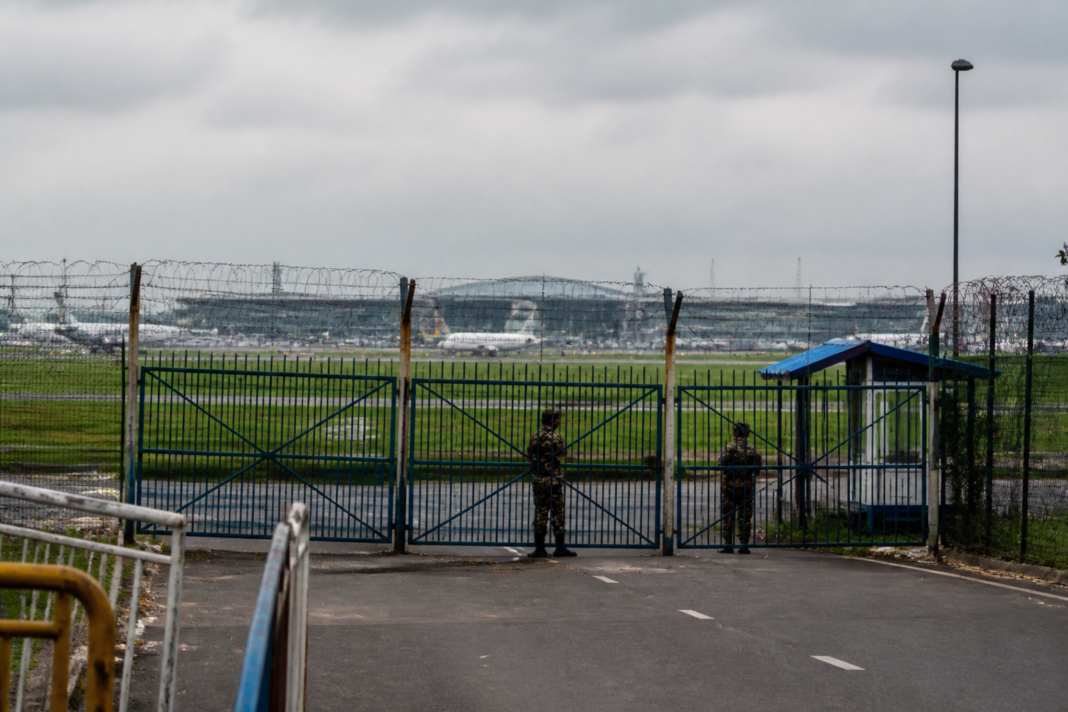 Kolkata airport terminal and restricted operational area linked to the Bankra Mosque access dispute