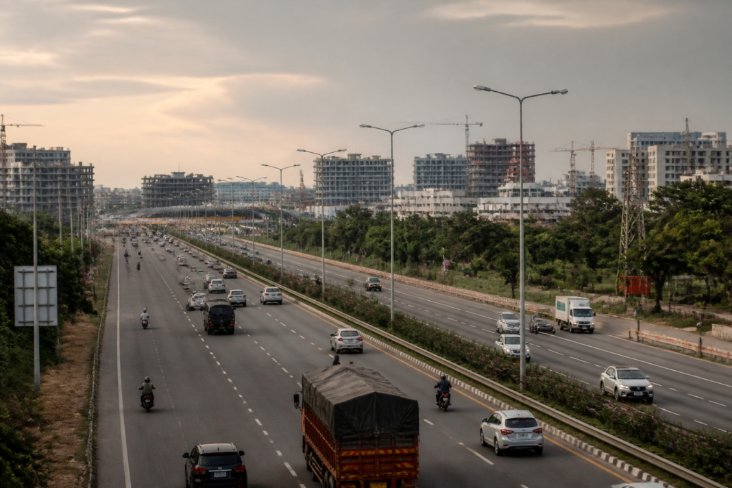 NICE project expressway carrying traffic through Bengaluru’s urban landscape