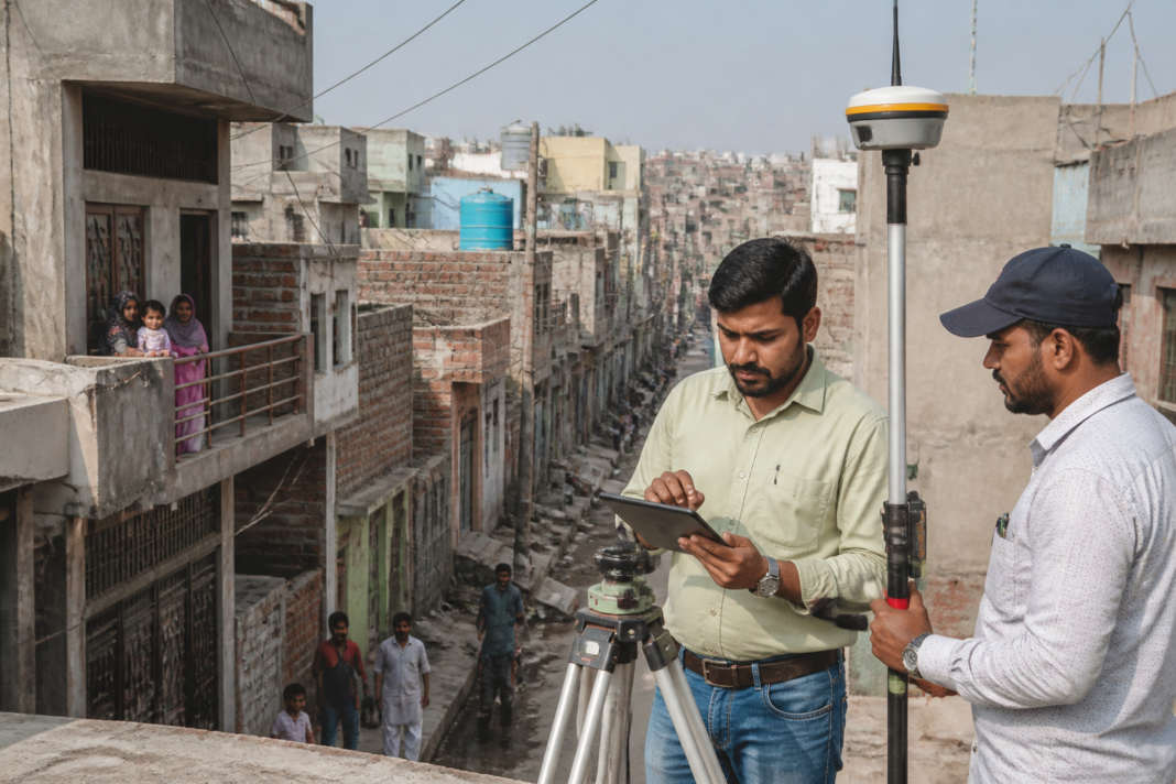 GIS survey of Delhi unauthorised colonies for property ownership mapping