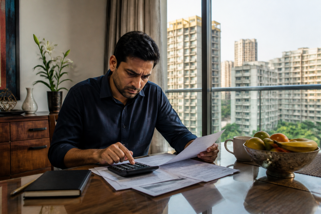 RBI repo rate hike impact on a home loan borrower reviewing monthly EMI costs