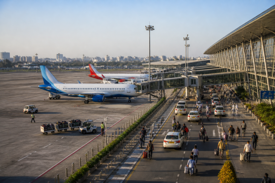 Pune Airport terminal serving rising passenger traffic and expanding flight connectivity