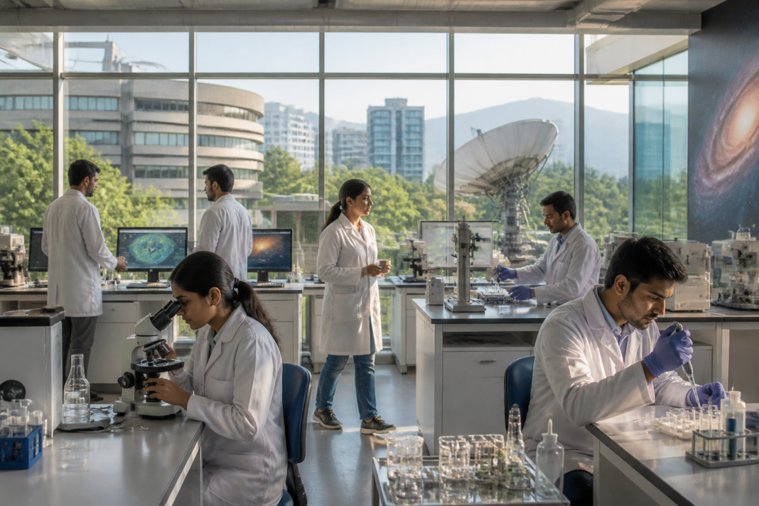 Pune research ecosystem represented by scientists and an institutional laboratory campus