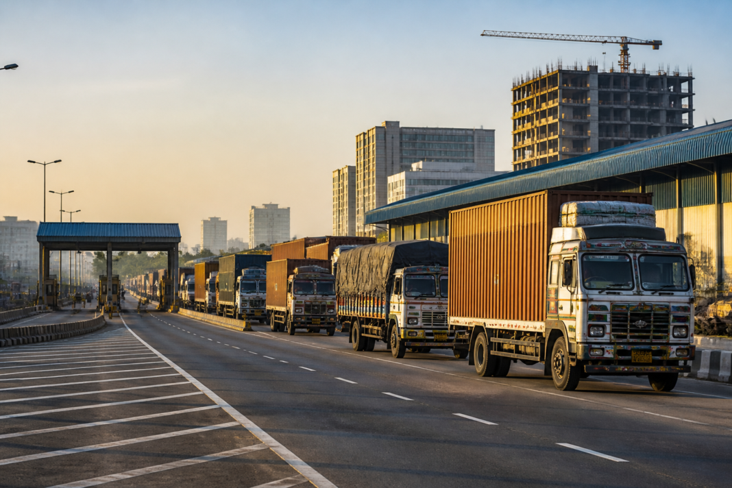 GST Council reforms affecting tax offices, freight trucks and business compliance in India