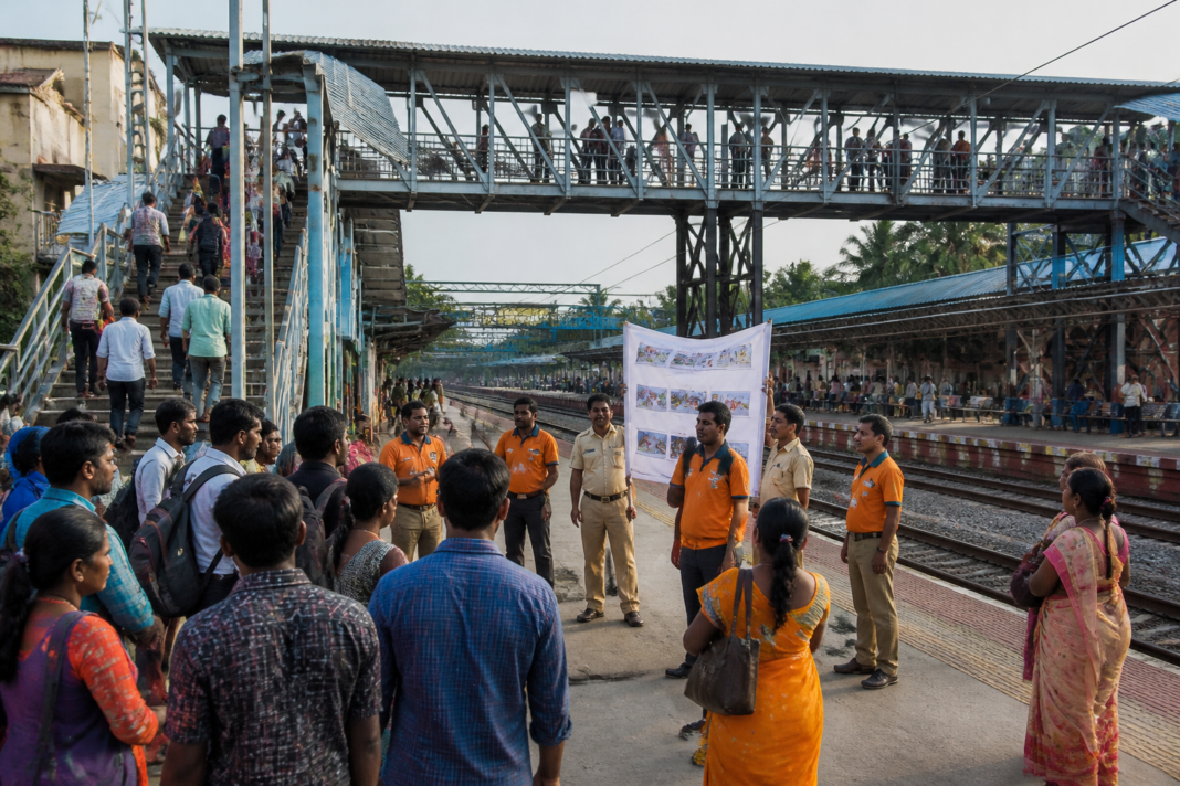 Chromepet railway station access facilities and foot overbridge in Chennai