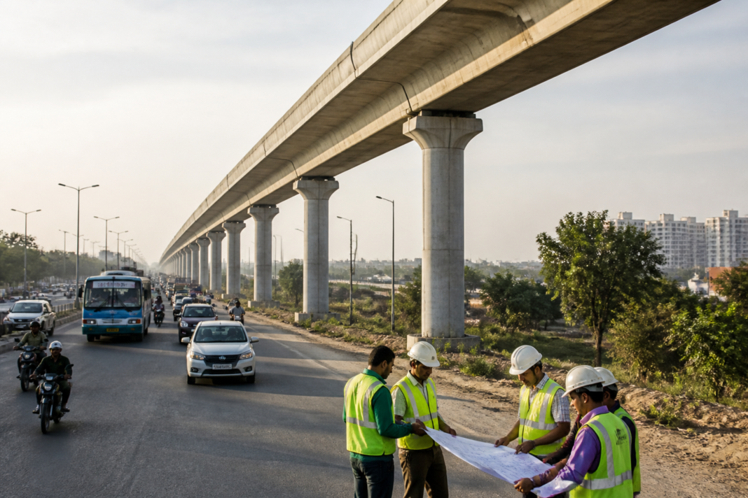 Ballabhgarh-Palwal Metro route envisioned as an elevated corridor connecting Ballabhgarh and Palwal.