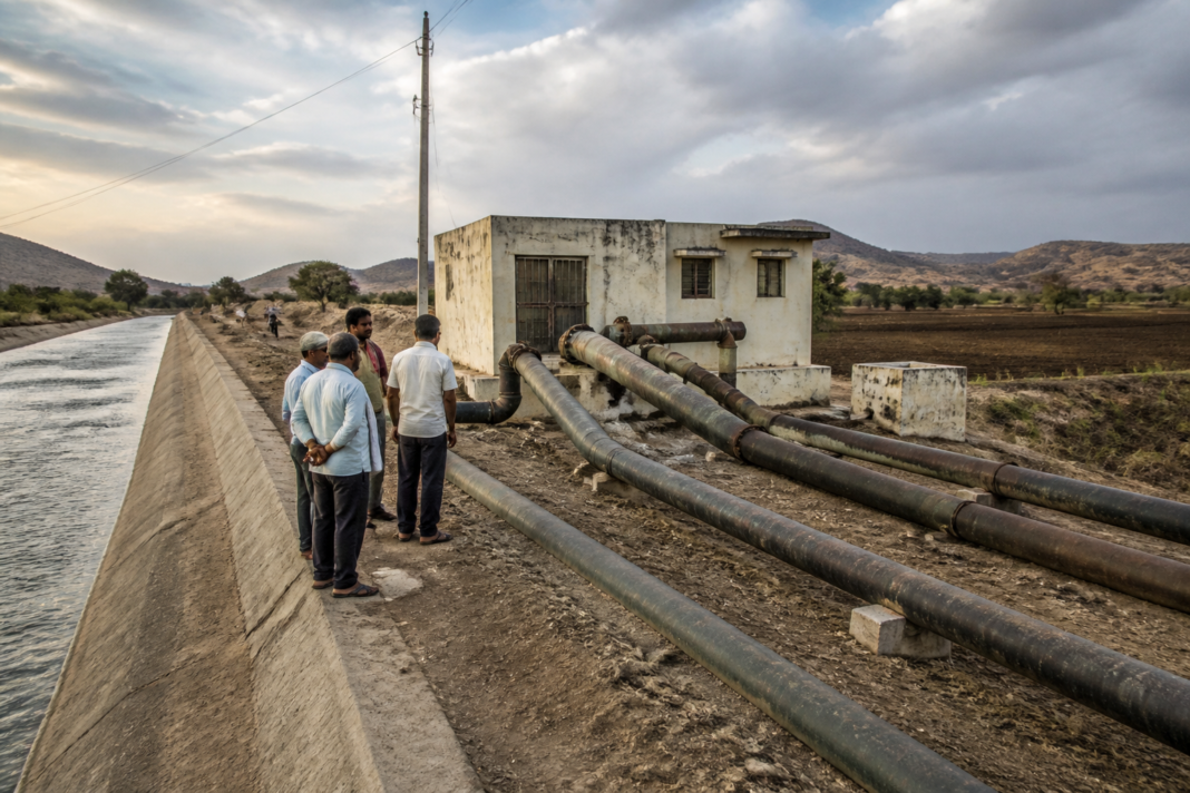 Dhamani irrigation schemes near the Dimbhe dam awaiting electricity connections in Ambegaon