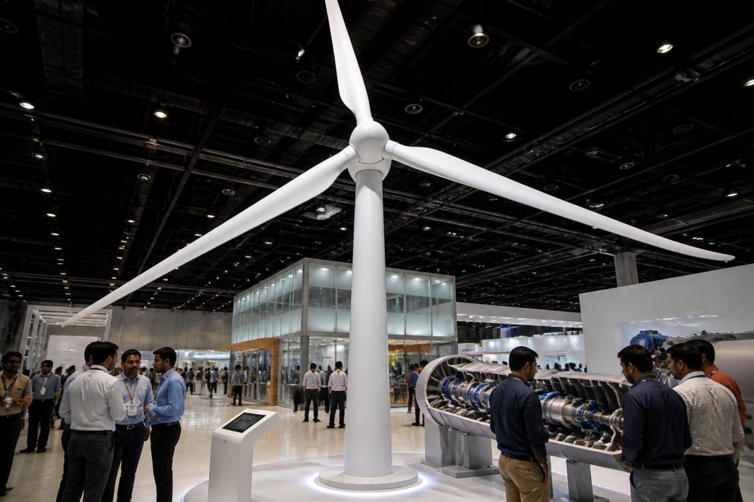 Vayona 5.0/193 wind turbine platform displayed at Windergy India 2026 in Chennai