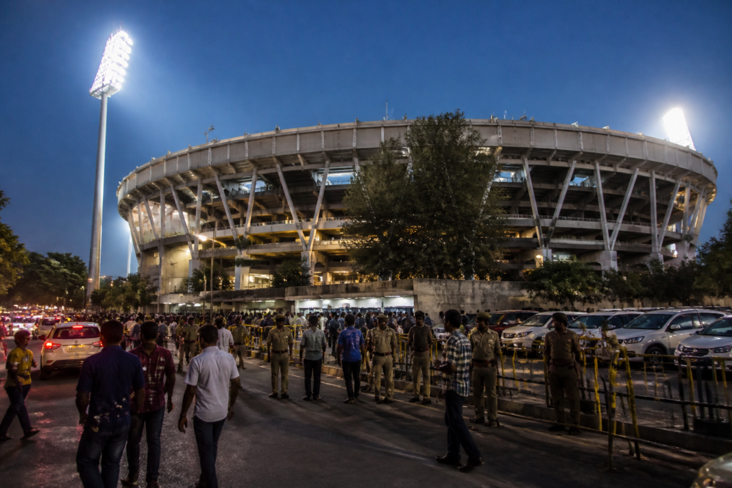 Holkar Stadium prepared for an India-West Indies match with new LED floodlights