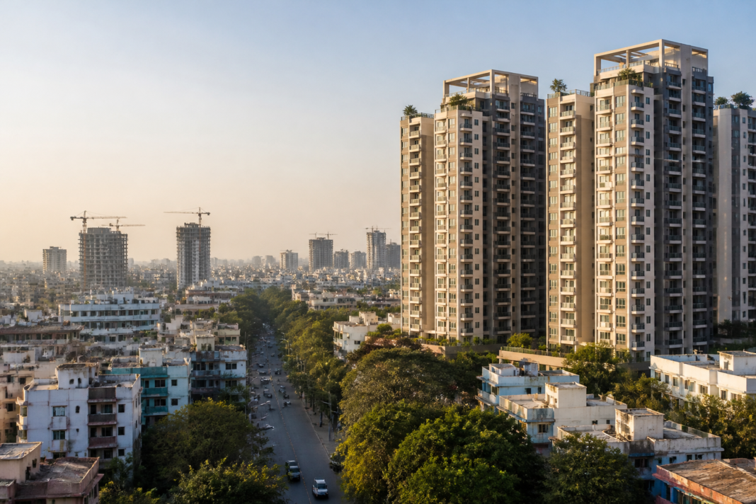 Pune real estate market with premium residential towers and mixed urban housing