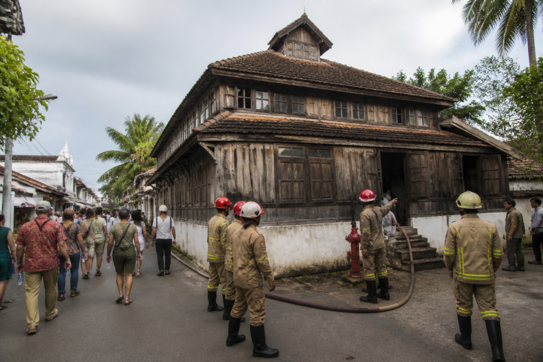 Fort Kochi heritage buildings with timber architecture and fire-safety concerns