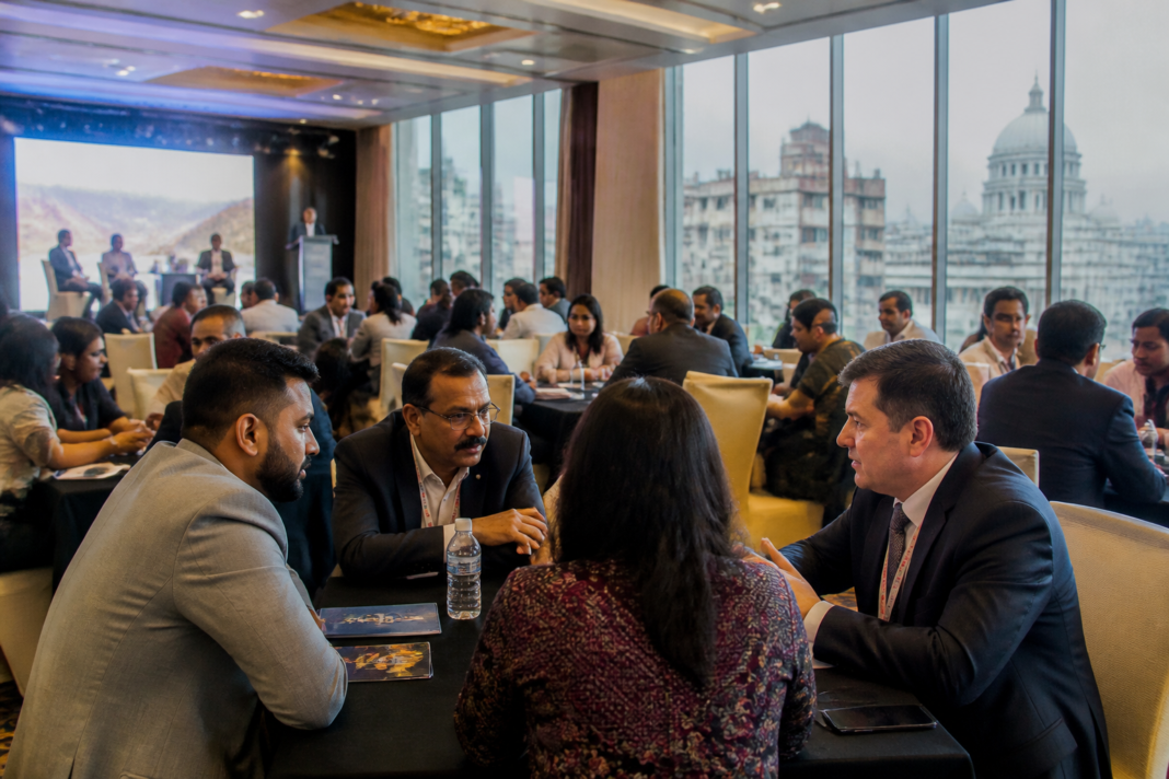 Kolkata travel convention delegates gathering at a city hotel for a tourism trade event