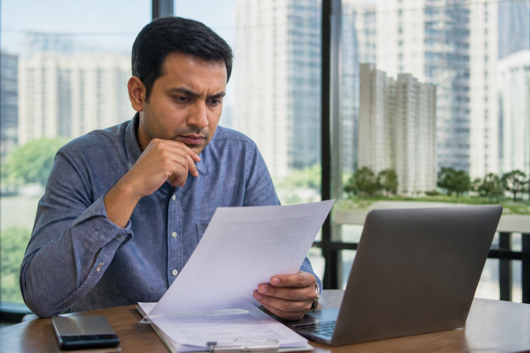 UP RERA warning for a Noida homebuyer reviewing property payment documents