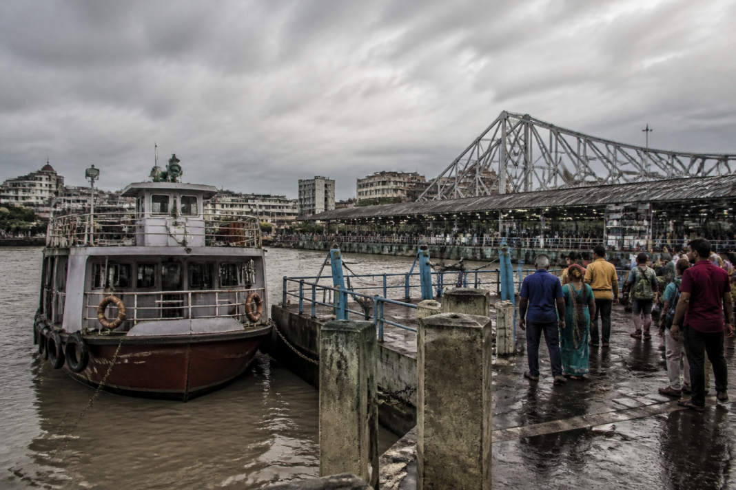 Howrah ferry services halted at a crowded Hooghly River ghat near Howrah station