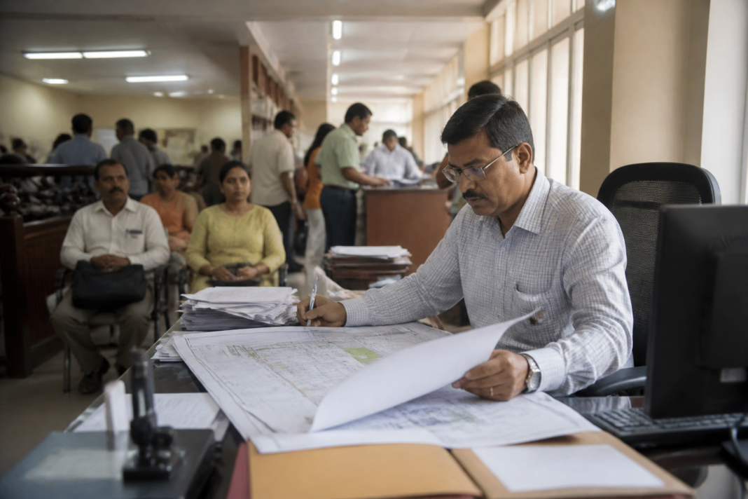 Maharashtra property registration rules displayed at a real estate registration office