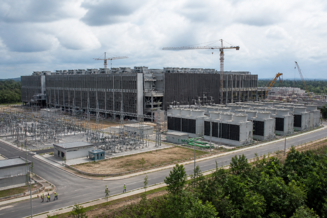 DayOne data centre expansion in Johor, Malaysia, showing a large hyperscale facility under development.