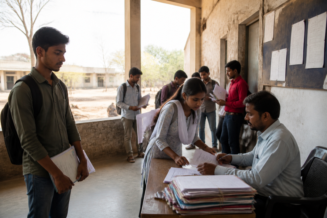 Maharashtra exam fee waiver announcement for students at a university campus