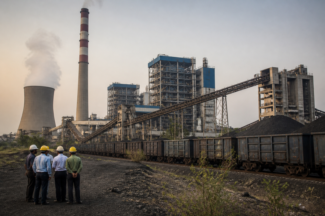 Yadadri power plant with coal-handling infrastructure and thermal generation units in Telangana