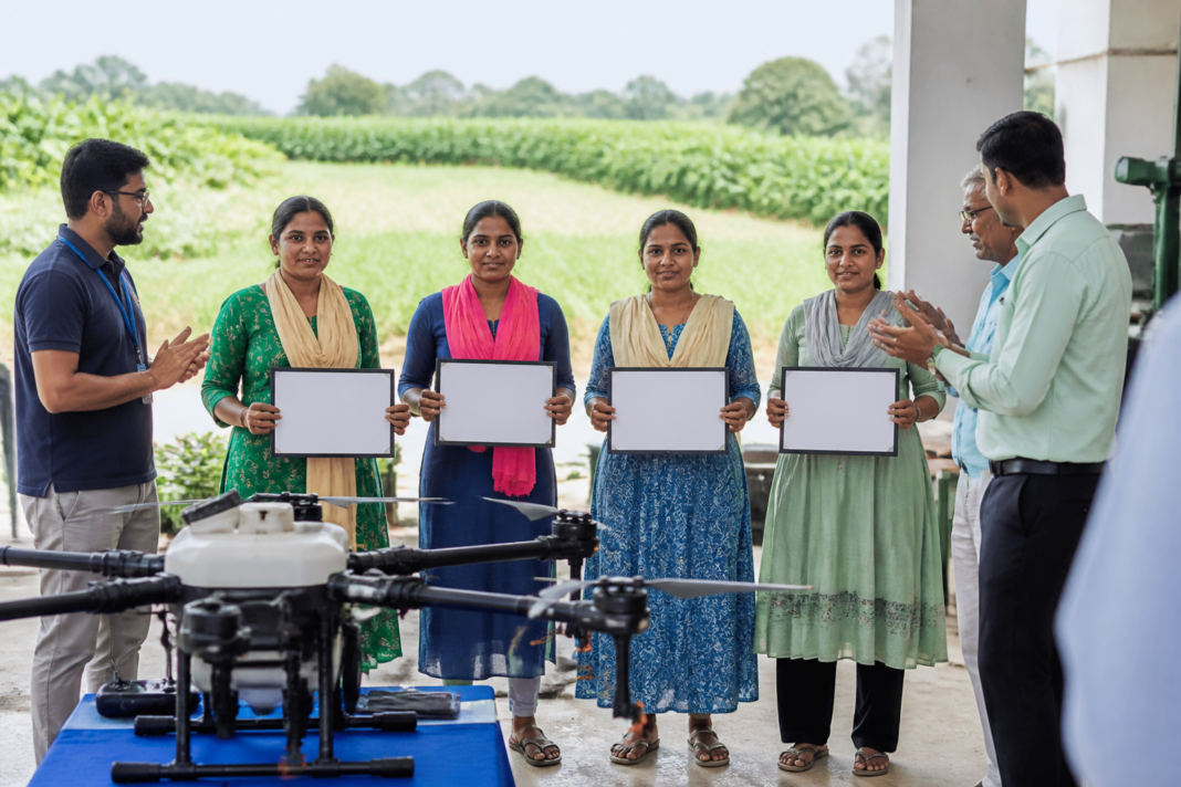 Agricultural drone training graduates at IIT Hyderabad receiving certificates
