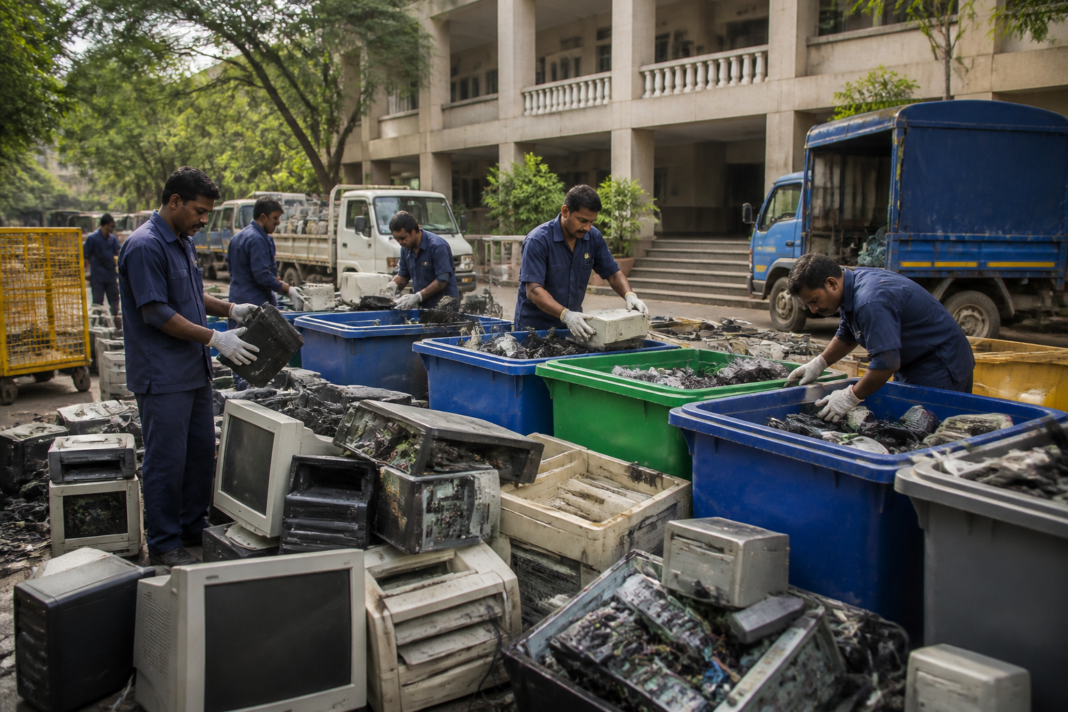 NMMC e-waste drive collecting discarded computers and electronic equipment in Navi Mumbai