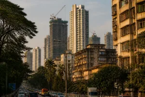 Mumbai Luxury Housing Rises as Affordable Demand Loses Ground Mumbai luxury housing towers overlooking a dense urban neighbourhood