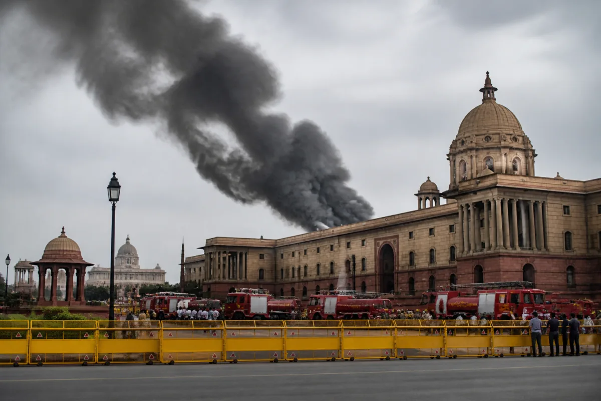 Delhi North Block Fire Triggers Emergency Response