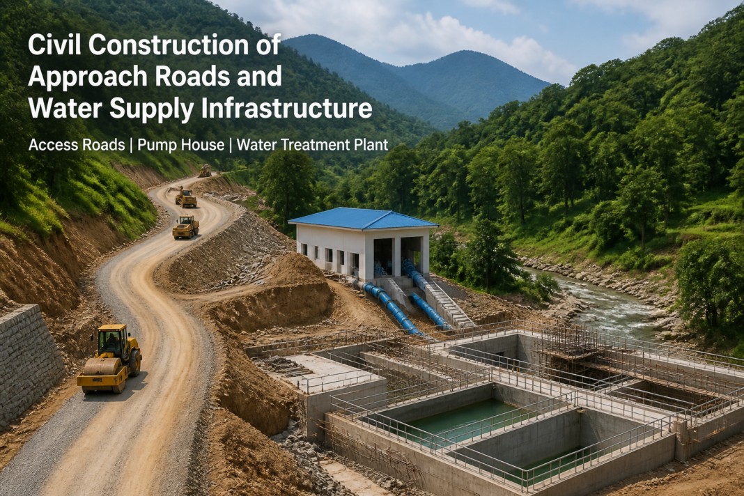 Construction of approach roads and water supply infrastructure in Khliehrangnah, Meghalaya