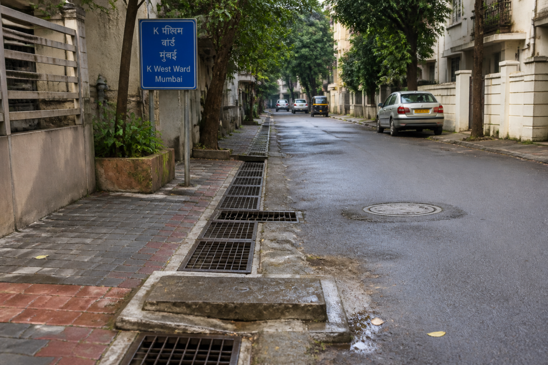 Pathways and drainage system improvements in Mumbai's K West Ward urban residential area