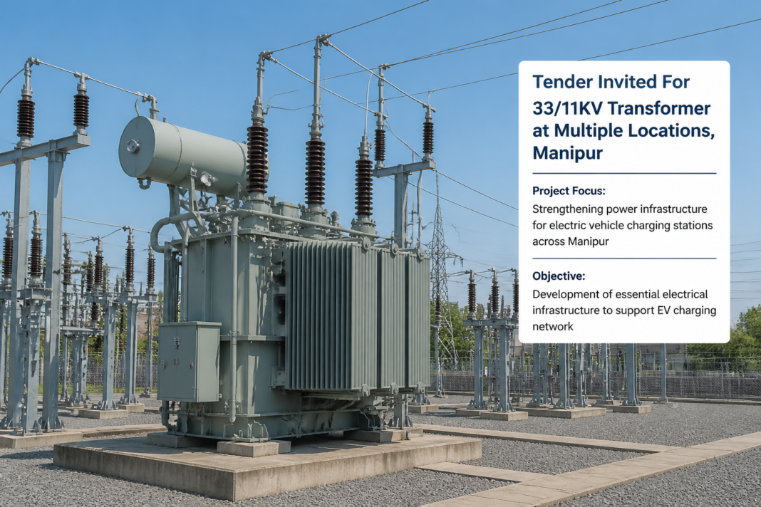 33/11KV transformer installation at Imphal Power House sub-station for electric vehicle charging infrastructure