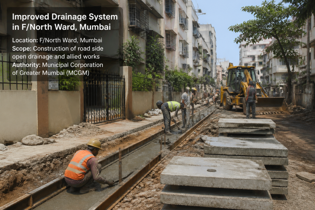 Drainage system improvement civil works near Dayemand Mitar Mandal in F/North Ward Mumbai